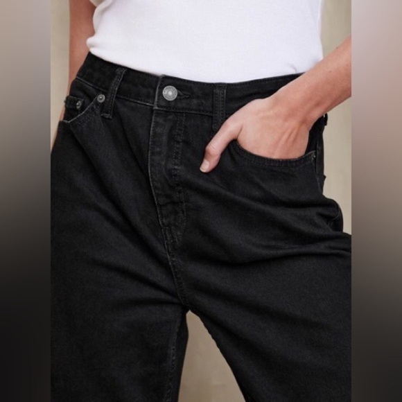 NWT! Banana Republic Black Super High-Rise Wide-Leg Jean - Multiple Sizes🔹 - Picture 4 of 6